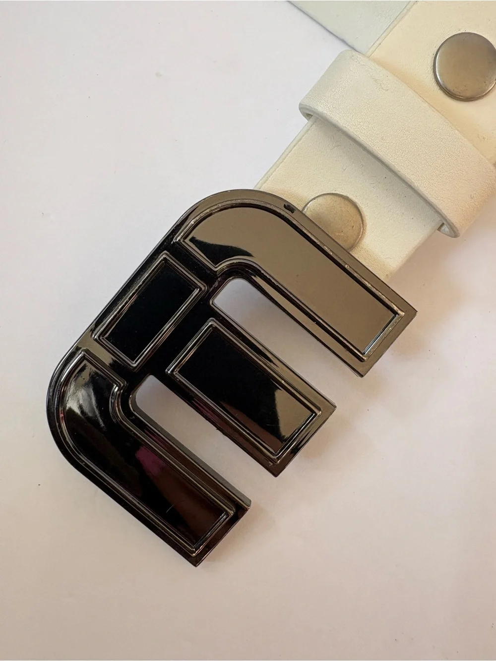 Travis‎ Mathew Icon Logo Belt White Leather Golf Casual L/XL Career Academia